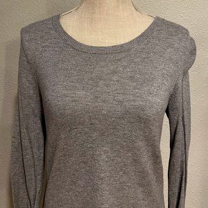 LOFT Grey Textured Longsleeve Top